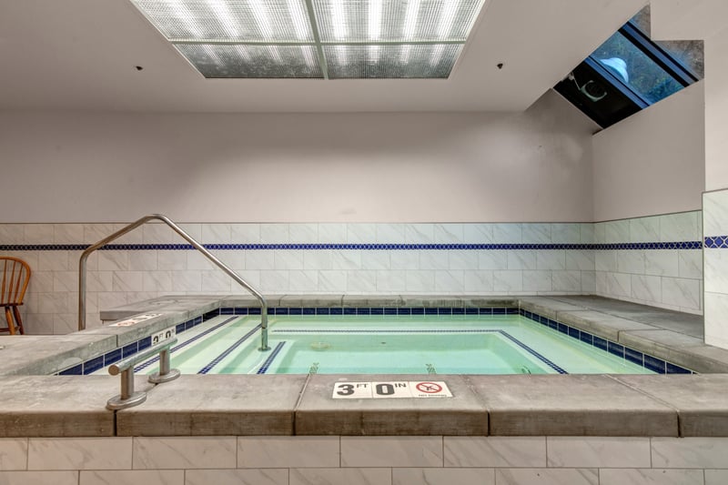 Soothing jets and warm water make this indoor spa a favorite year-round feature.