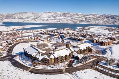Bird’s-eye views showcase your resort’s perfect location near hiking, biking, and lake activities.