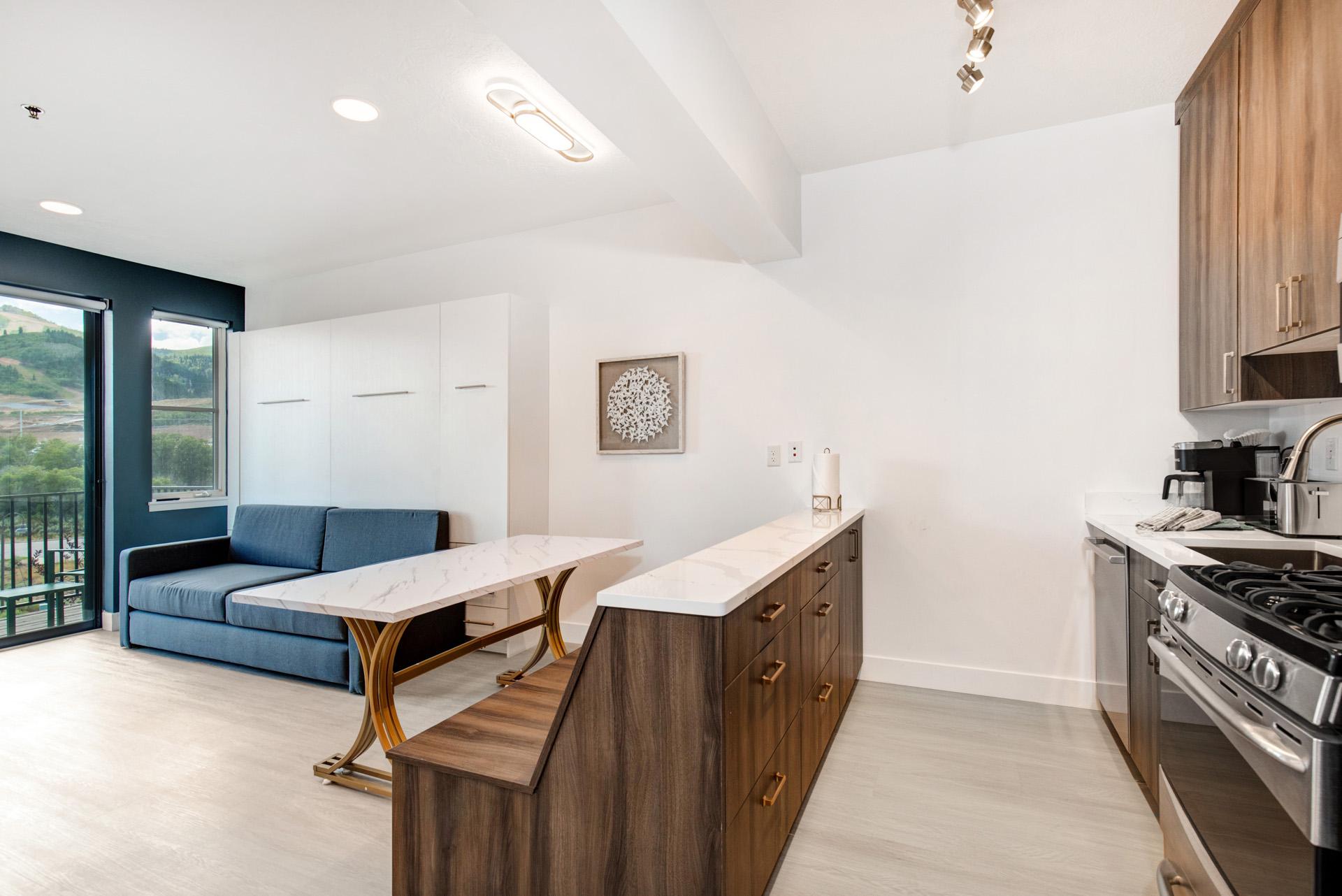 With full-size appliances and plenty of counter space, your kitchen is ready for everything from coffee to dinner.