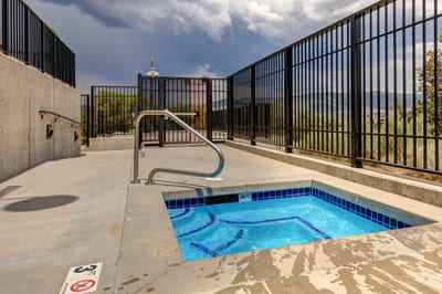 Soak in the mountain views and let your muscles relax in the outdoor hot tub after a day on the trails.