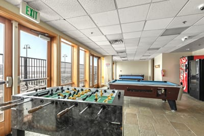 Challenge friends to a round of foosball or pool in the game lounge just downstairs.