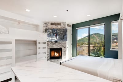 Both stylish and practical, the King Murphy bed folds away to open up the room for daytime lounging.
