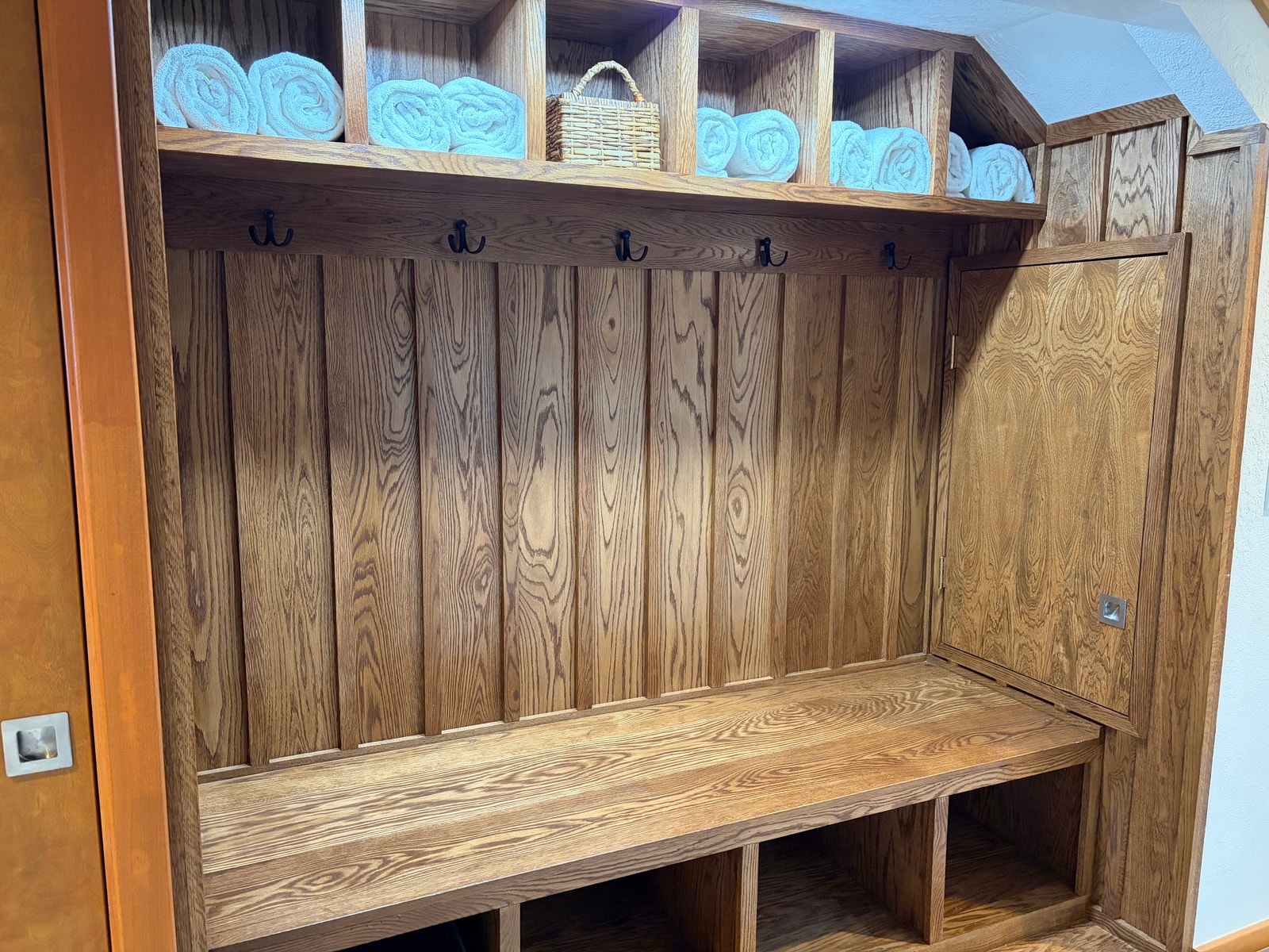 A perfect location to store boots, hiking shoes, and coats