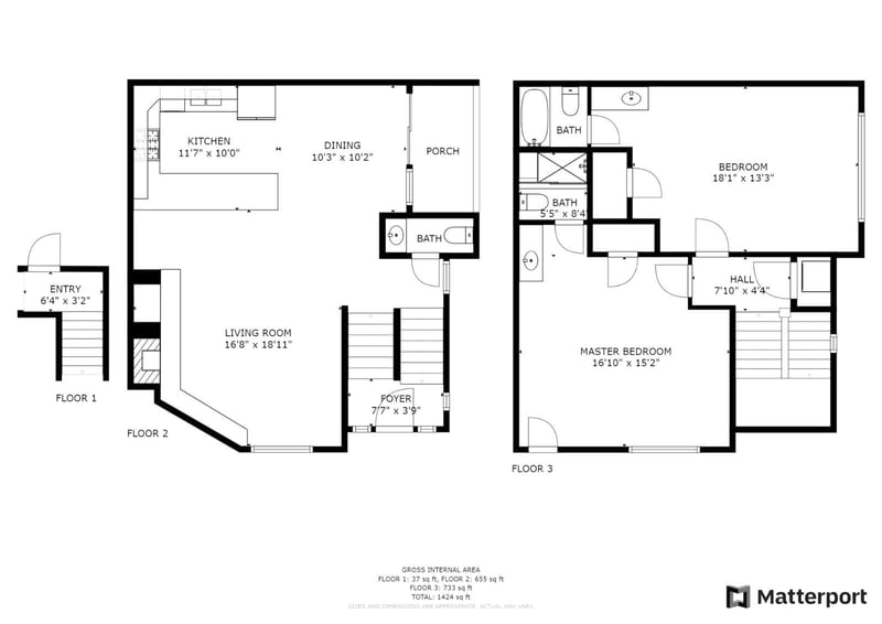 This two-level layout offers spacious shared areas downstairs and quiet sleeping quarters upstairs.