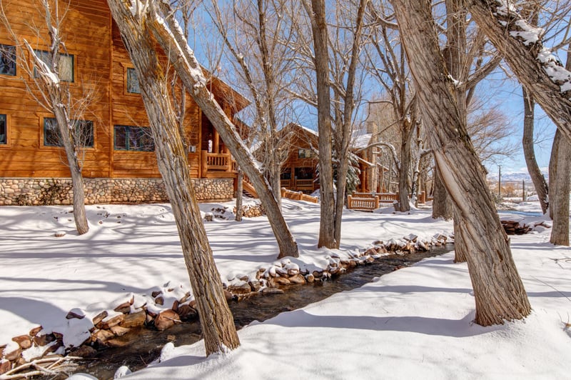Snow-dusted trees surround your lodge-style condo for a true mountain getaway vibe.