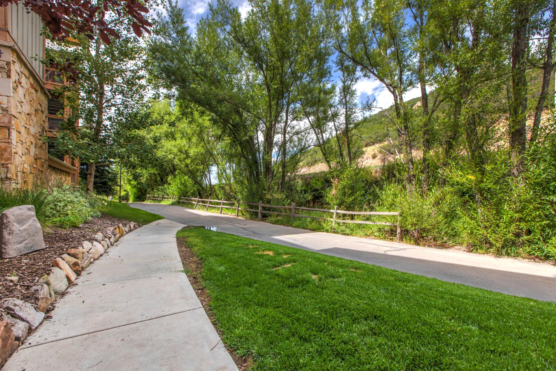 A scenic walking path just outside your door leads to nearby trails and open space.
