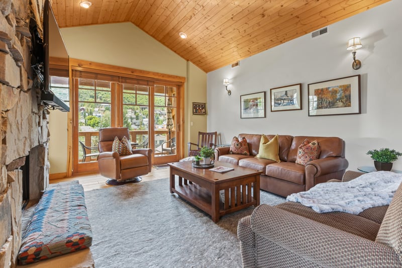 Enjoy fireside chats or a movie night in this warm, welcoming space.