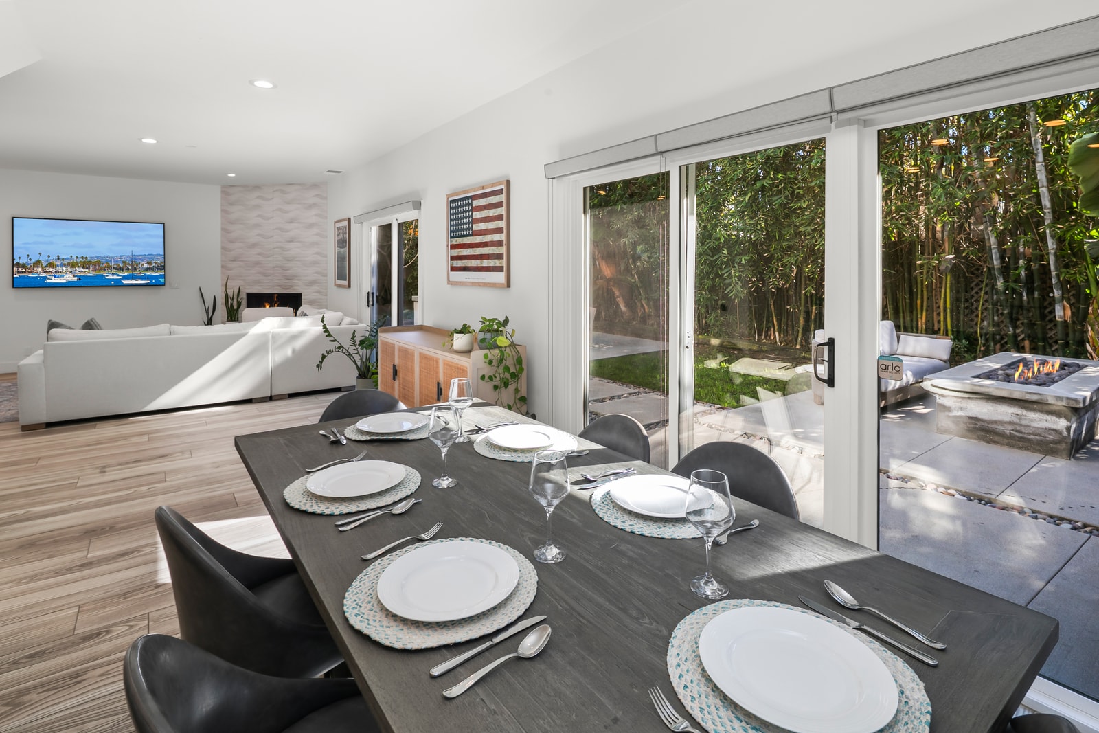 Share meals at your dining table with an indoor outdoor feel, positioned just steps from sliding doors to the patio.