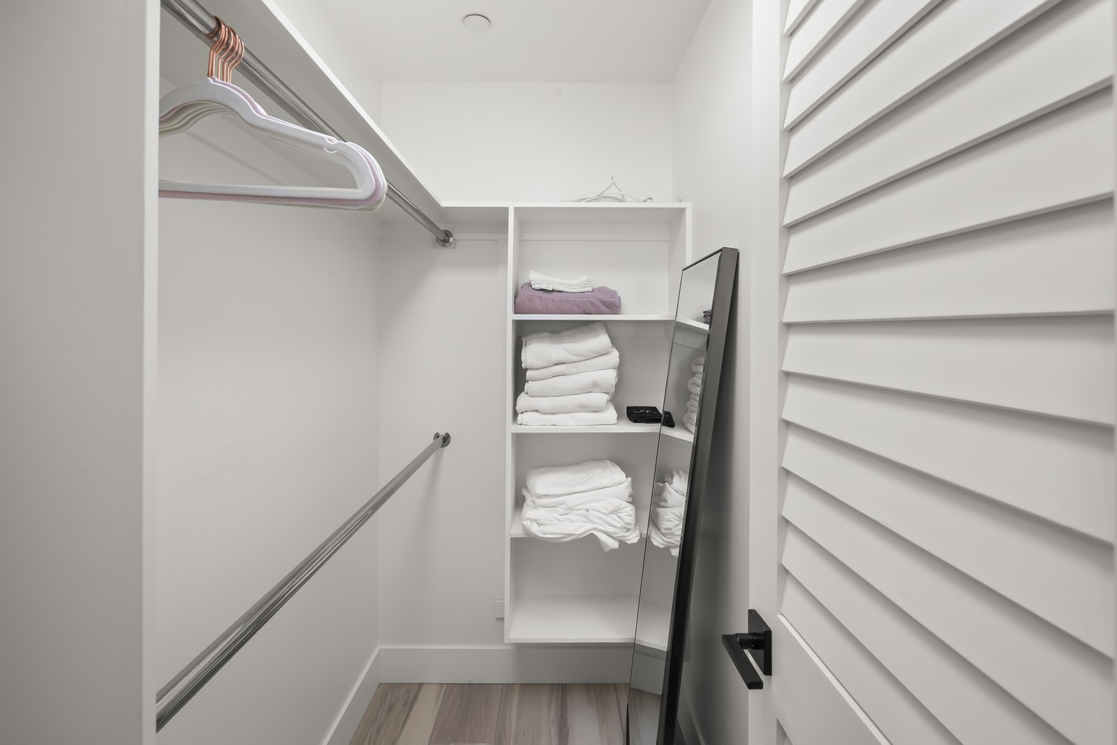Huge walk-in closets give you ample space to unpack and unwind.