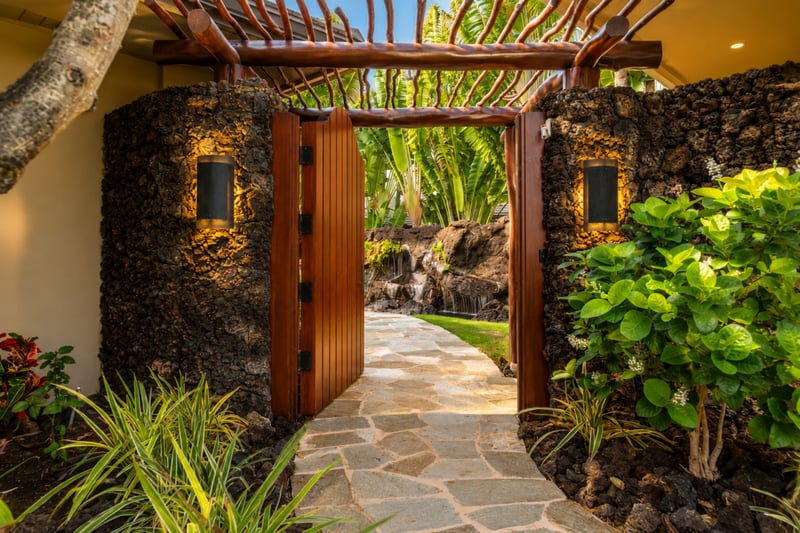Open up solid wood doors to your private island getaway