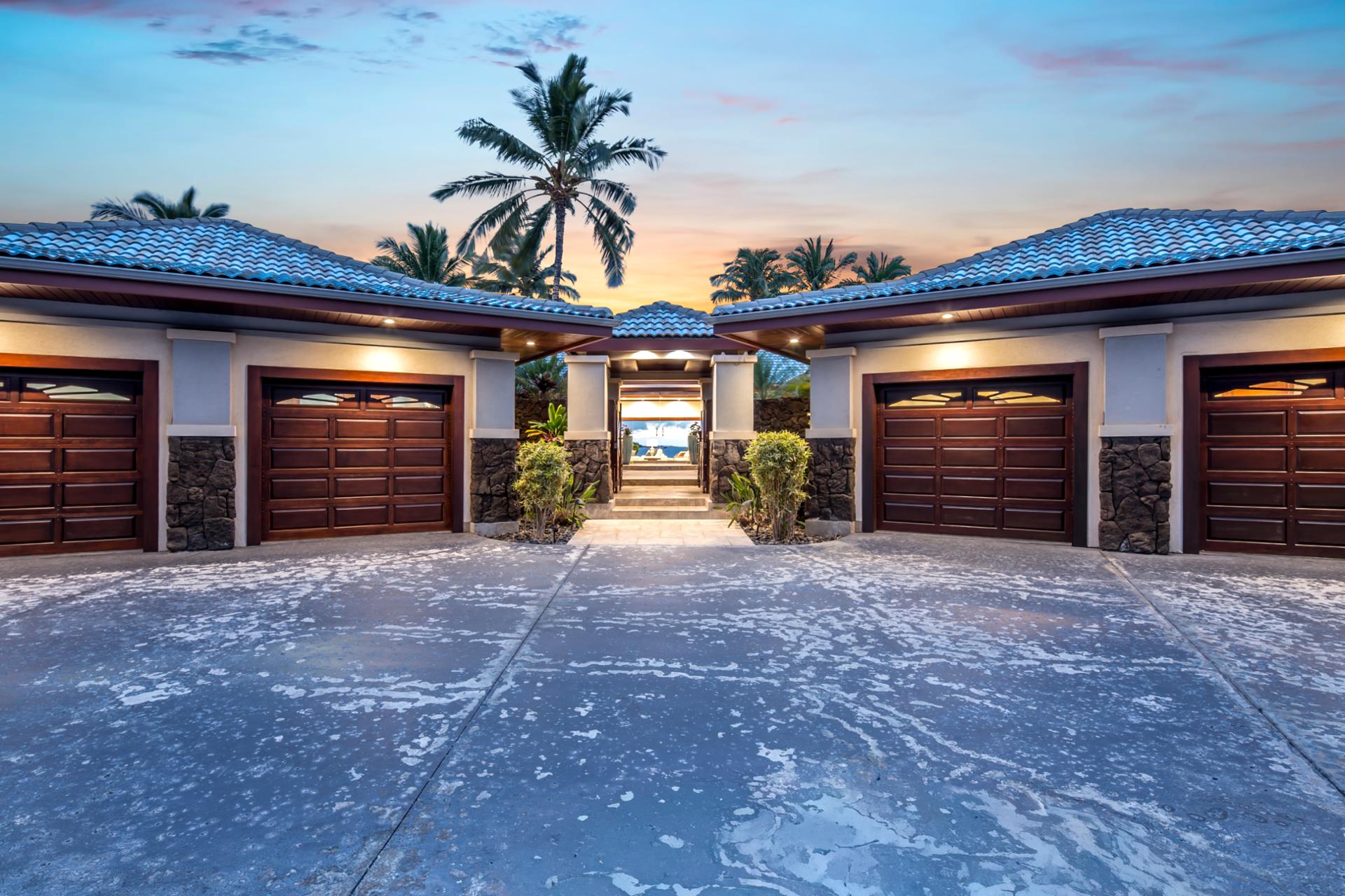 Garage and driveway parking ensure ease and convenience during your stay.