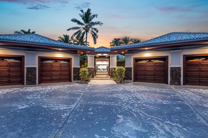 Garage and driveway parking ensure ease and convenience during your stay.
