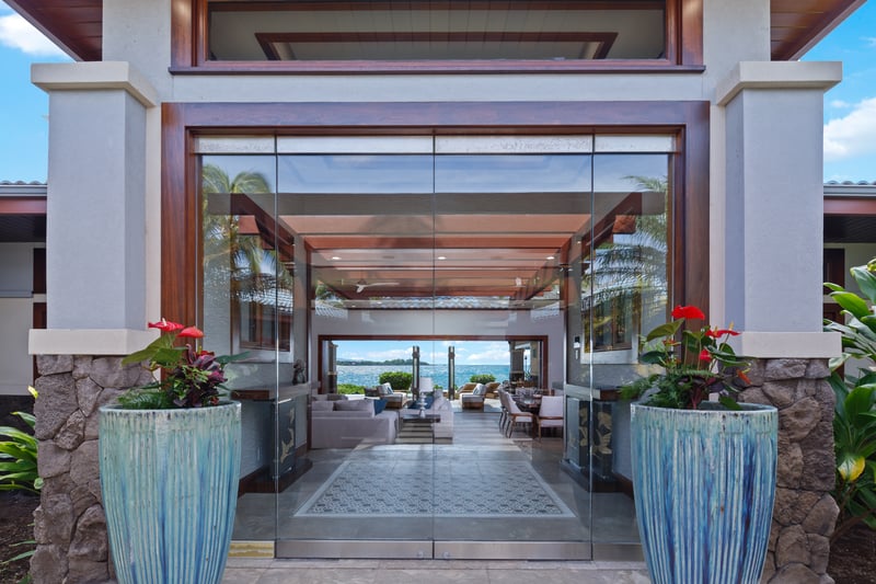 Grand entry sets the tone for your stay, with serene water features and double doors.