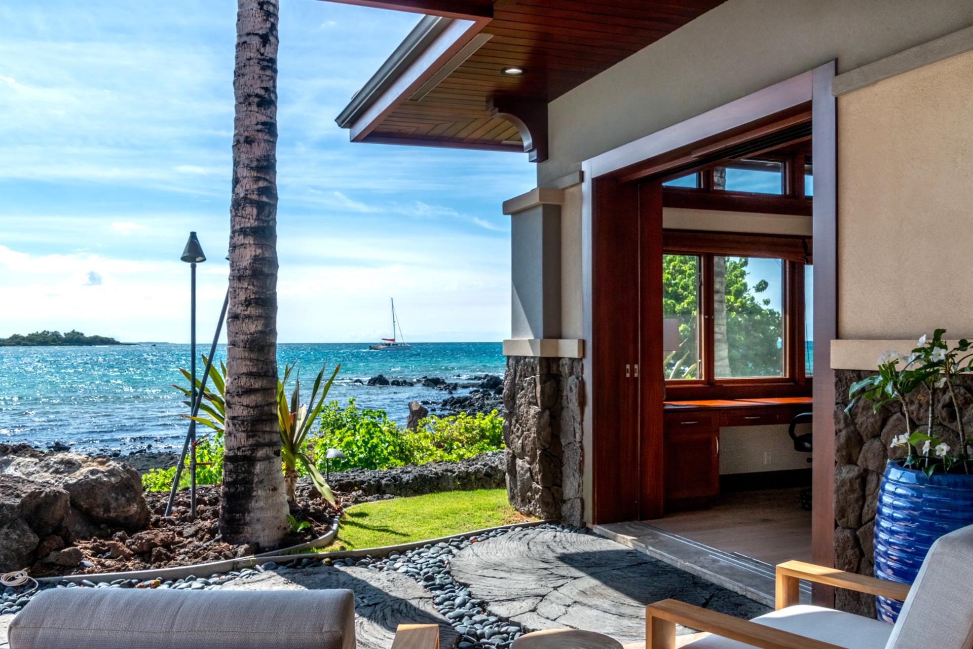 Step out to this peaceful oceanfront patio. Perfect for cocktails or quiet moments.