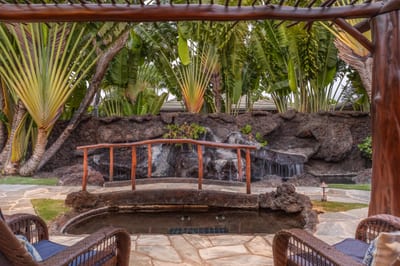Relax on the lanai and enjoy your own private waterfall