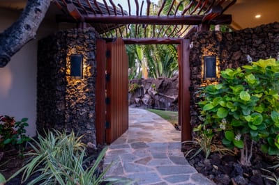 Open up solid wood doors to your private island getaway