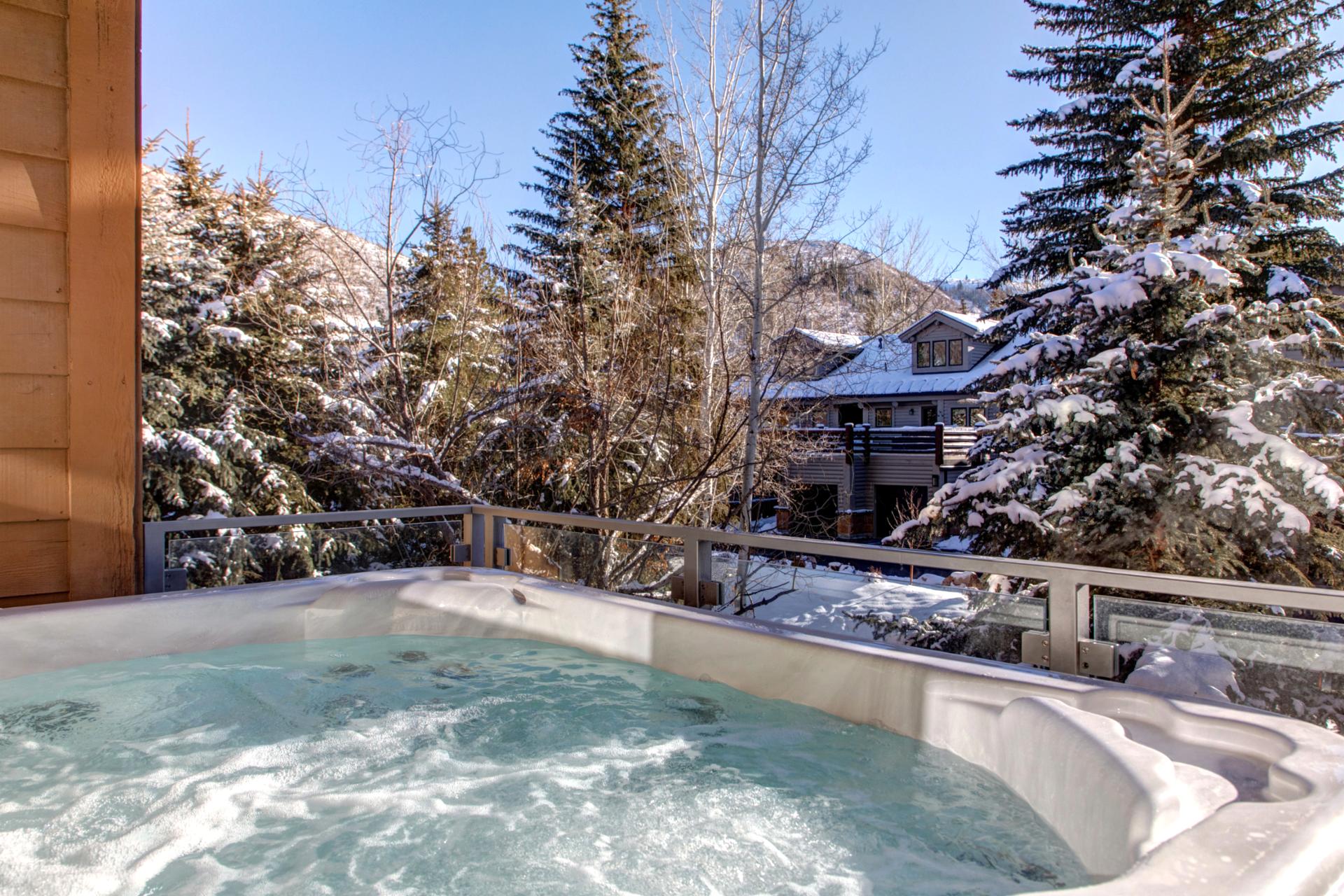 Capture the sun on your face while soaking in the hot tub