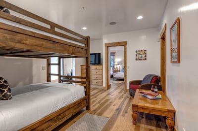 Bonus Queen size bunk sleeping area with TV
