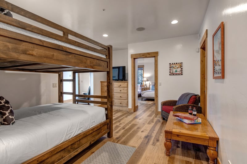 Bonus Queen size bunk sleeping area with TV