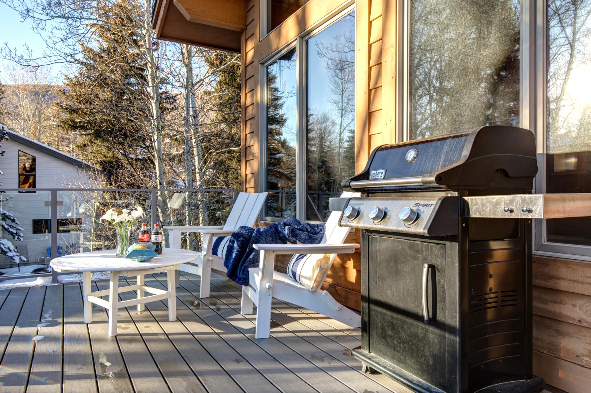 Cook your favorite BBQ meal out on the spacious deck