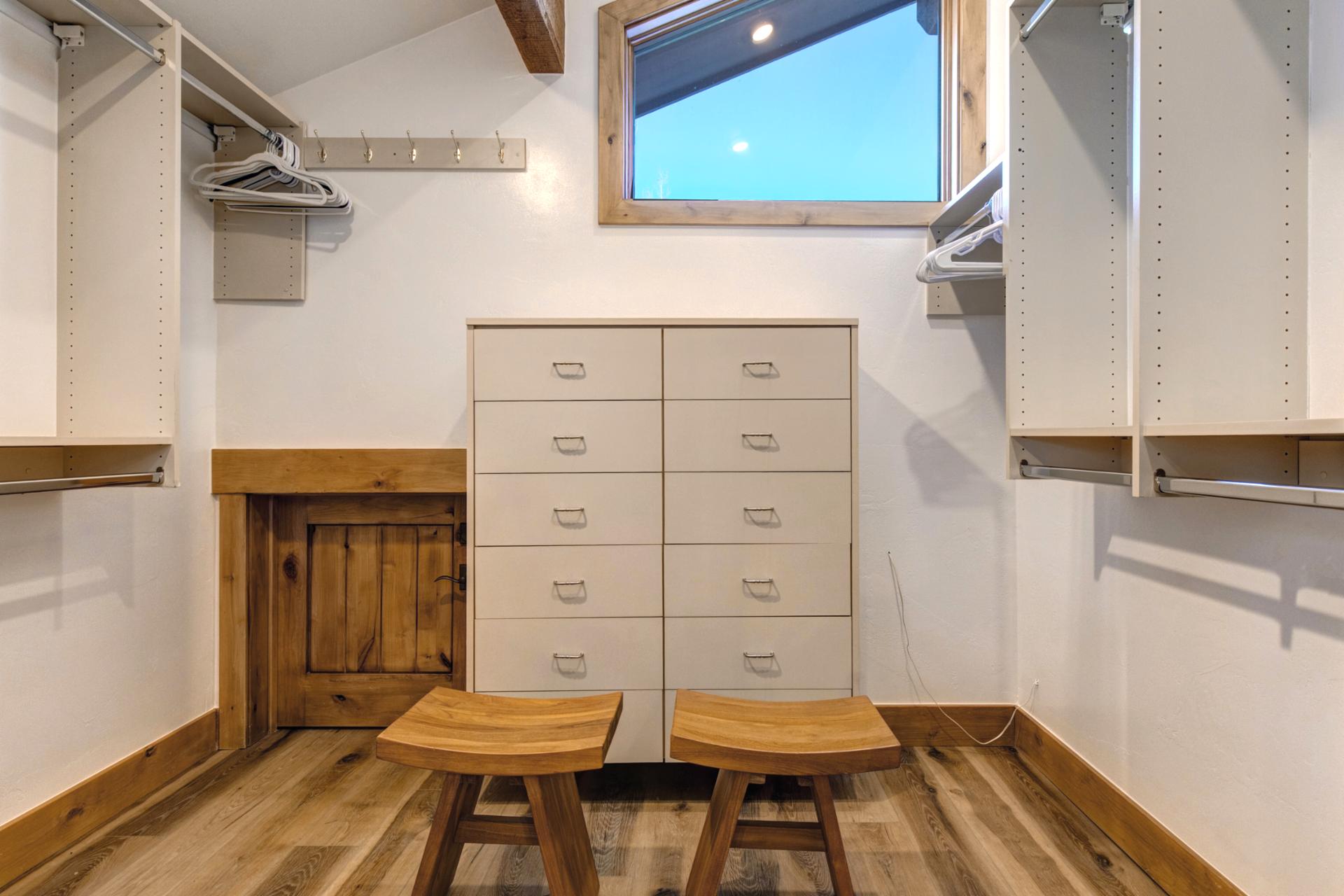 Spacious walk in closet