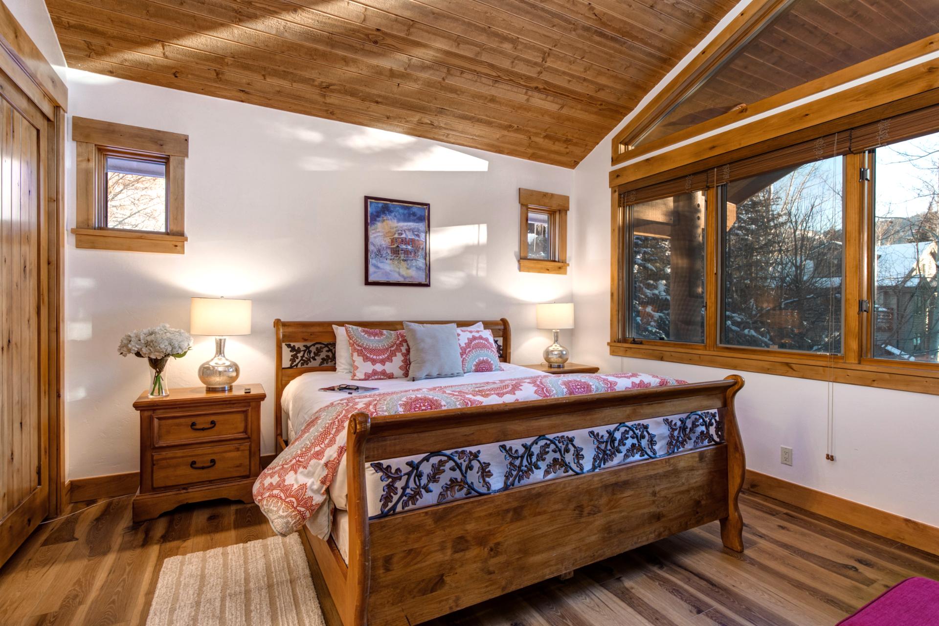 King size bedroom located off of main living area