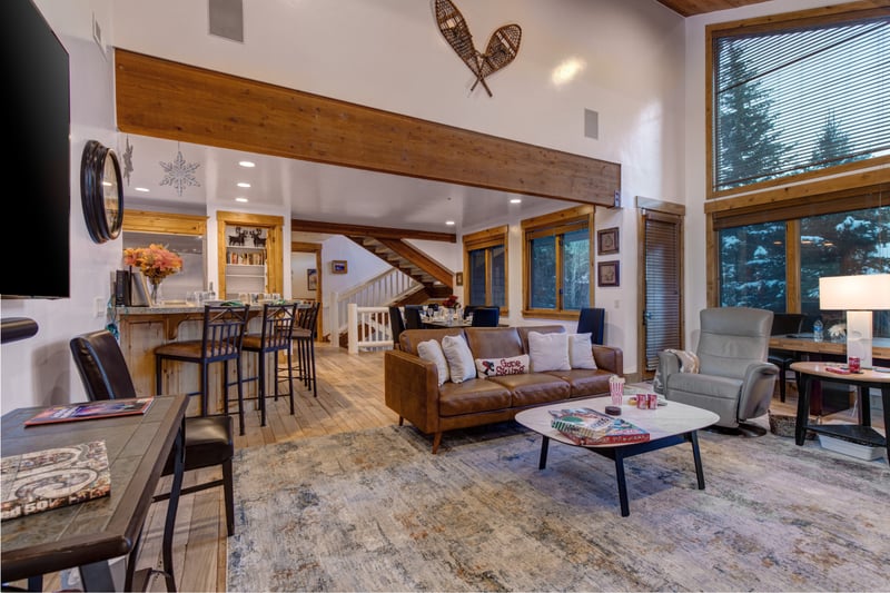 Relax with this modern mountain motif decor throughout the house