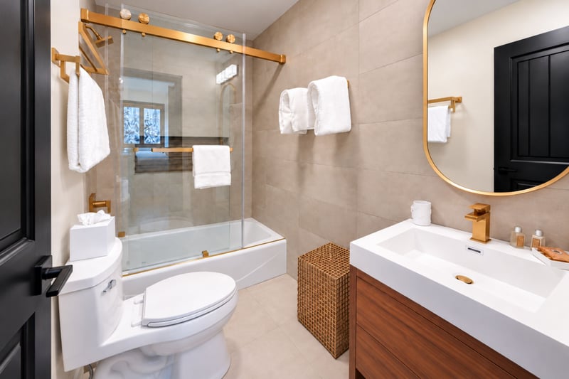A full bathtub and shower for your comfort attached to king bedroom.