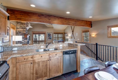 Host or prep with ease in this open kitchen, designed for full group meals or casual bites.