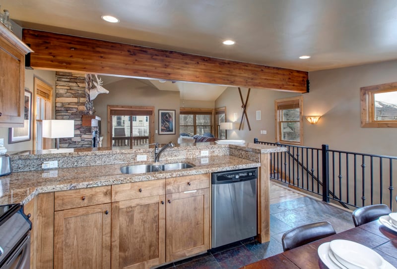 Host or prep with ease in this open kitchen, designed for full group meals or casual bites.