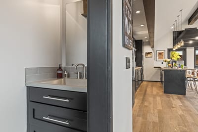 Half bath near the main living space keeps things convenient for guests and everyday use.