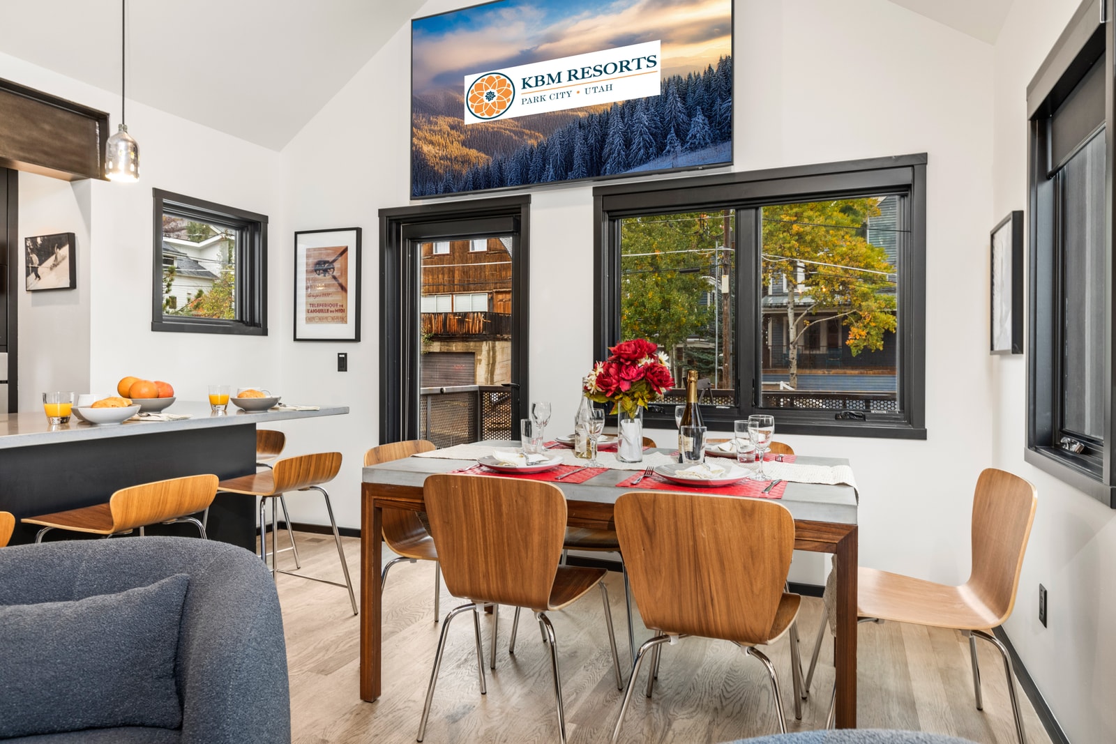 Share meals at your six-person dining table with garden views and easy access to kitchen and lounge.