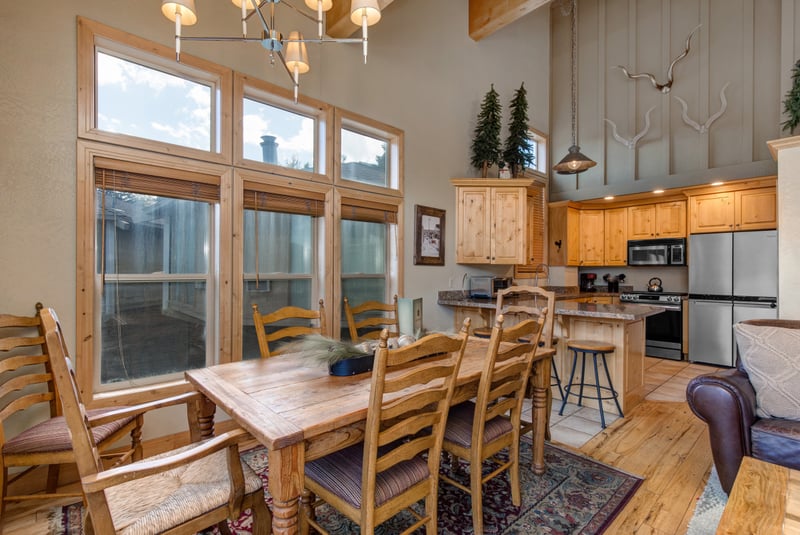 Share meals and stories at your dining table for six, with views and natural light streaming through the windows.
