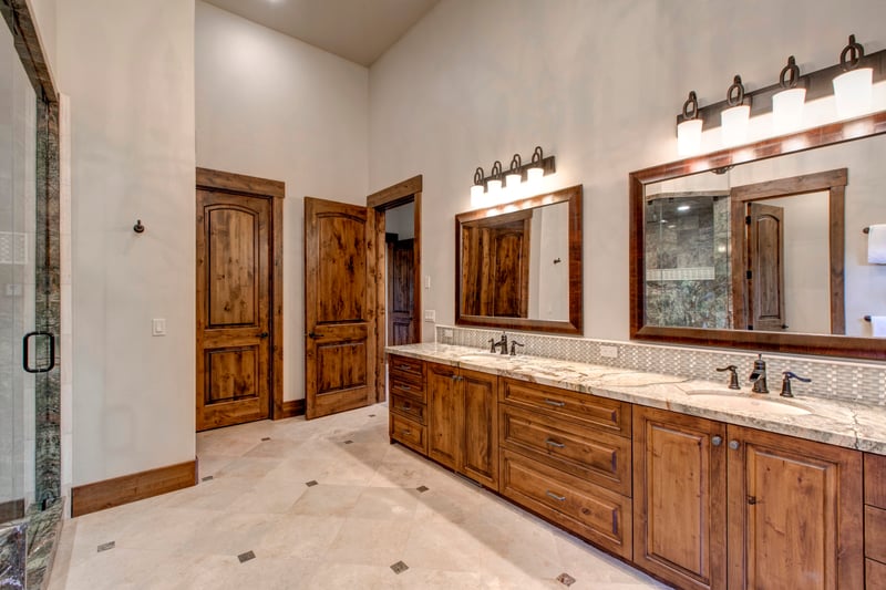 A walk-in shower and soaking tub provide spa-like comfort in the primary ensuite.