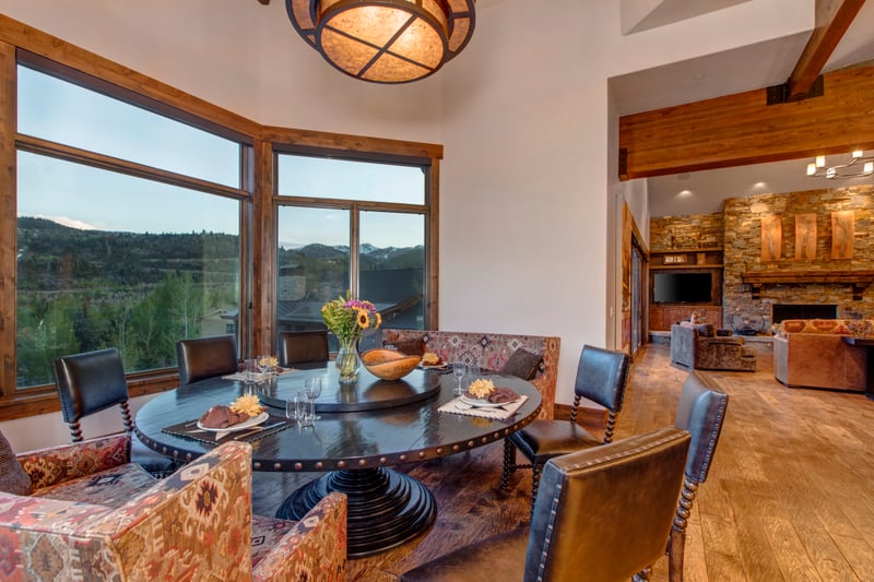 Share meals at the large dining table with seating for ten and stunning views.
