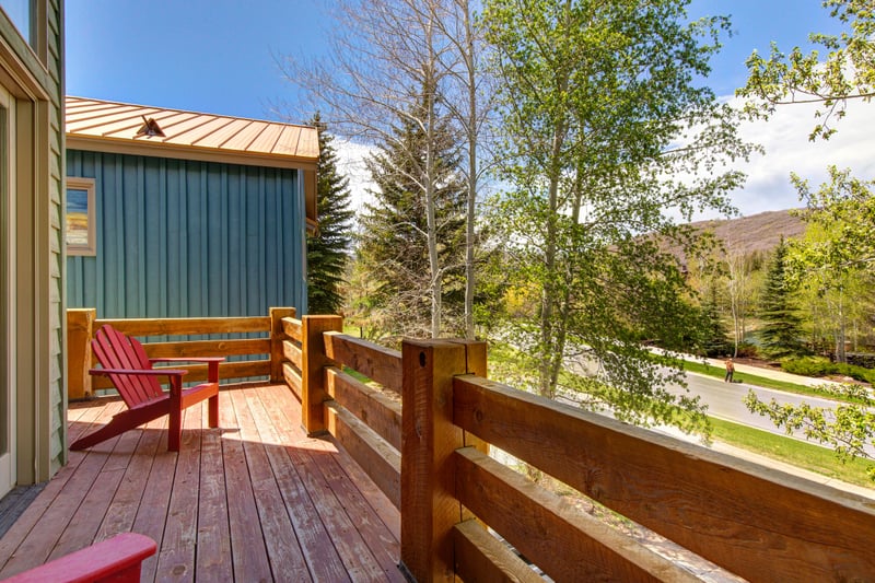 Another angle of your balcony shows access from the living area and dining space.