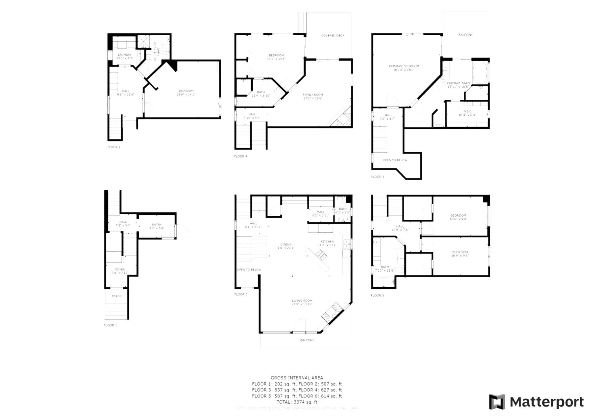 Full property layout makes navigating this spacious 3-level home easy.