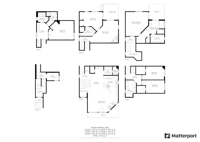 Full property layout makes navigating this spacious 3-level home easy.