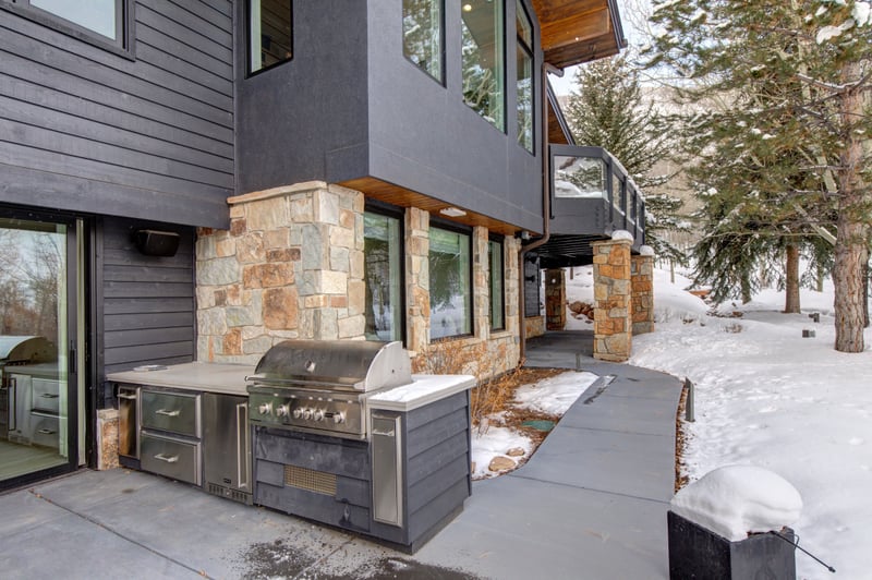 Grill and dine outside year-round with built-in BBQ.