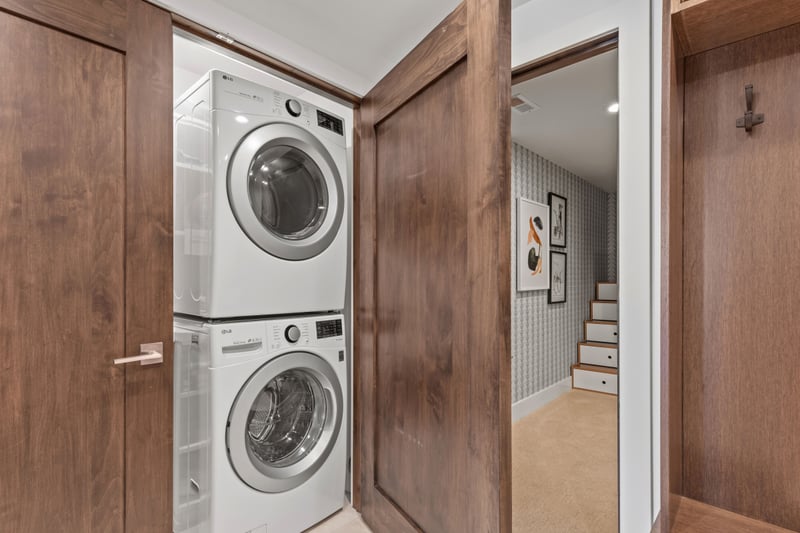 Full-size washer and dryer make laundry simple during longer stays. PEA-1009