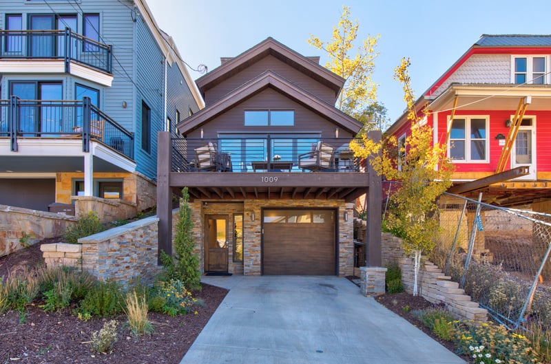 A contemporary alpine retreat with a private garage and elevated curb appeal. PEA-1009