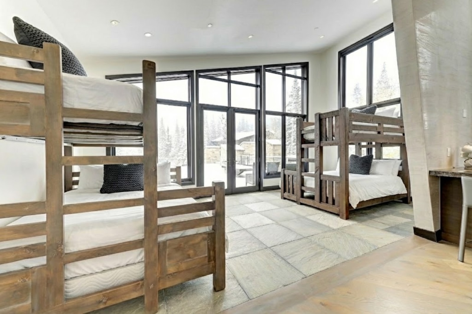 Bunk room with two Twin-over-Queen beds and space to spread out.
