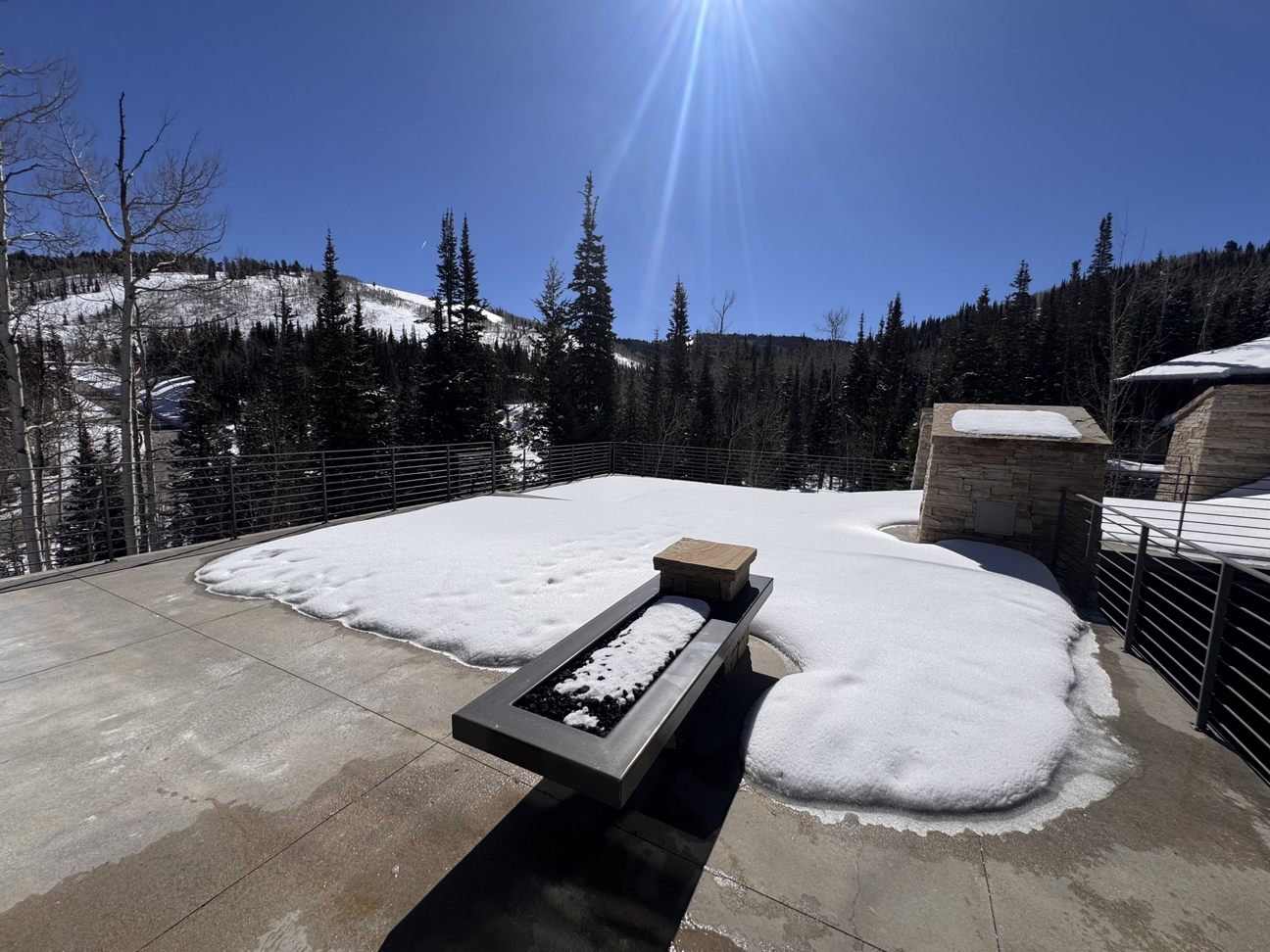 Take in the fresh mountain air on this spacious balcony overlooking the Colony slopes