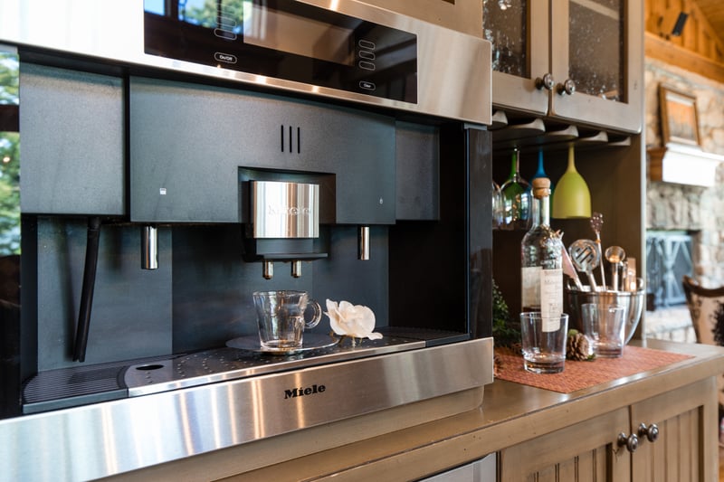 Espresso machine and bar tools make mornings smooth and evenings festive.