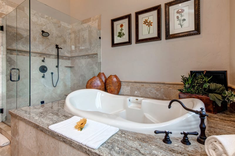 Tranquil surroundings in your spa bath.