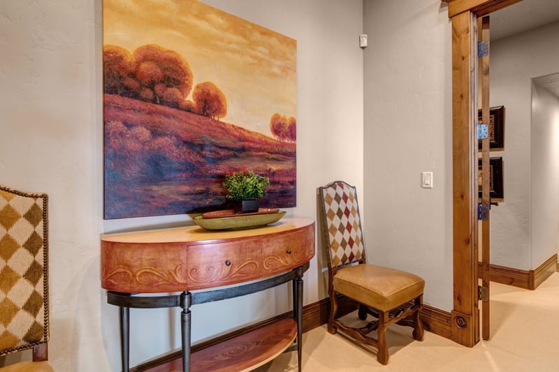 Thoughtfully styled with mountain-inspired art and textures throughout.