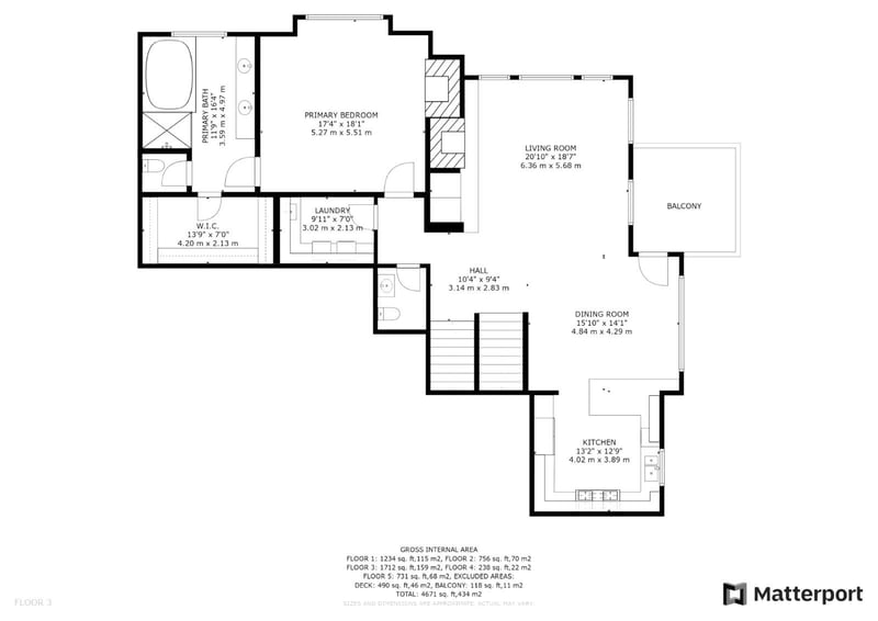 Full schematic floor plan of the home across all three levels.