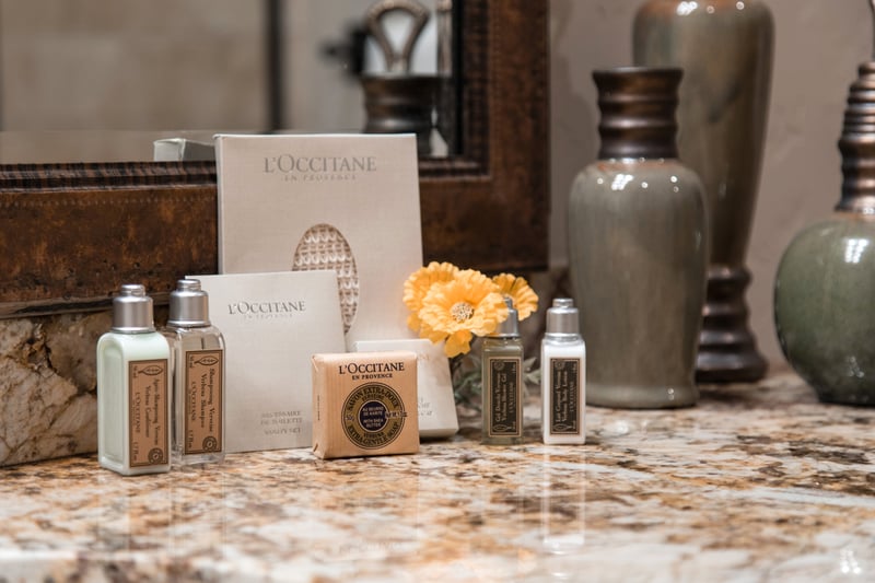L’Occitane amenities add a luxury touch to your ensuite, beautifully displayed atop the granite vanity.