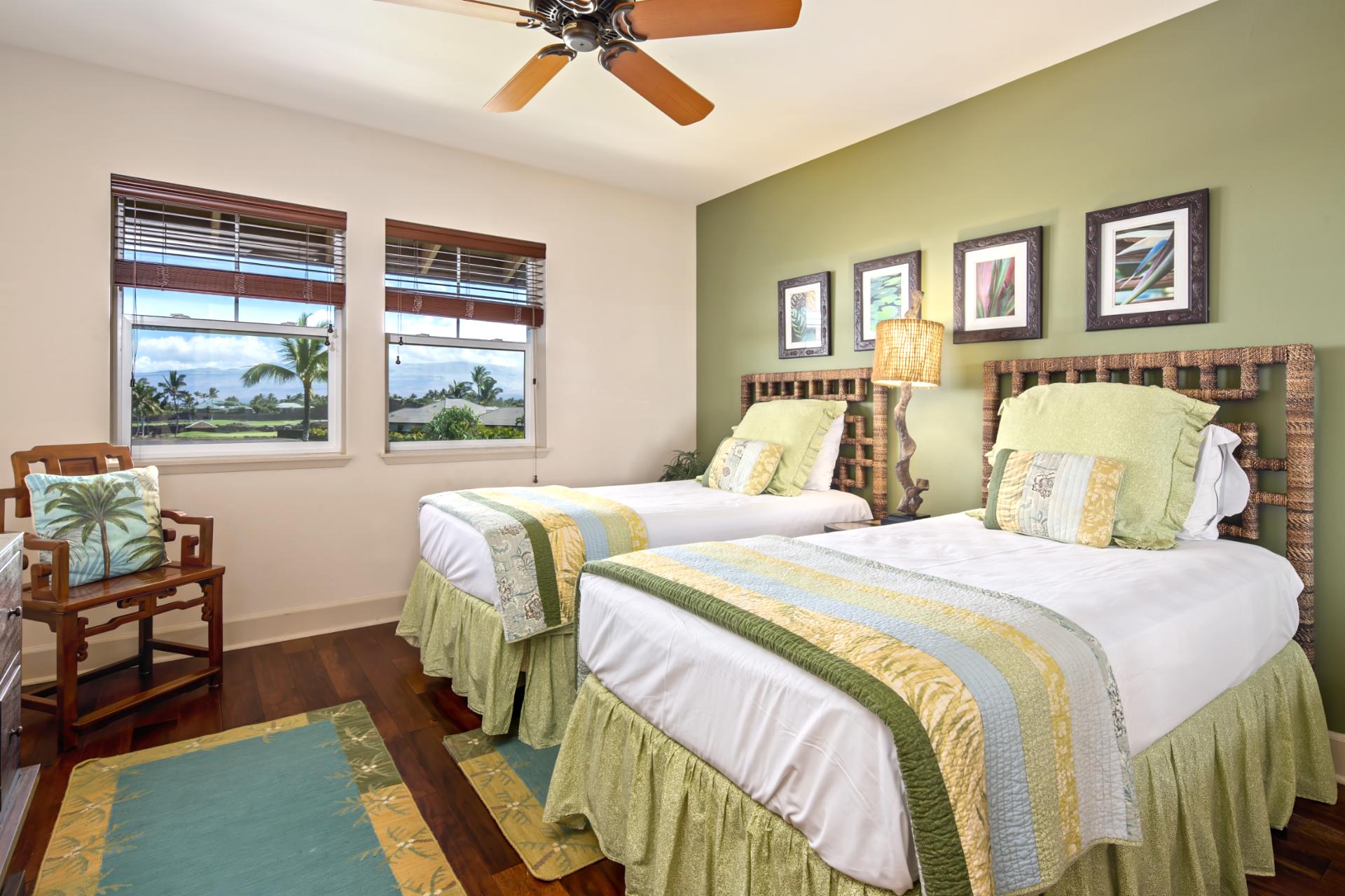 Serene twin retreat with coastal charm and lush garden views—perfect for a tranquil escape   