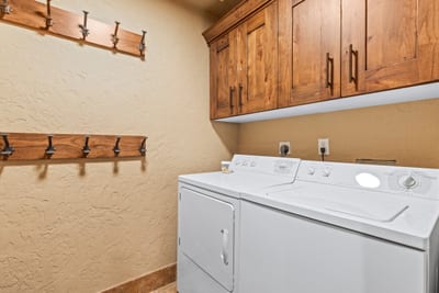 In-unit laundry makes longer stays and outdoor adventures easier. Conveniently located near the entry.